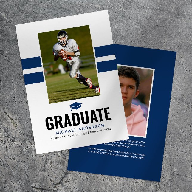 Maskuline Navy 2025 Abschluss Foto Ankündigung (Von Creator hochgeladen)