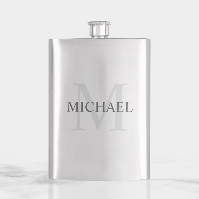 Maskuline Personalisierte Monogramm und Name Flachmann (Von Creator hochgeladen)