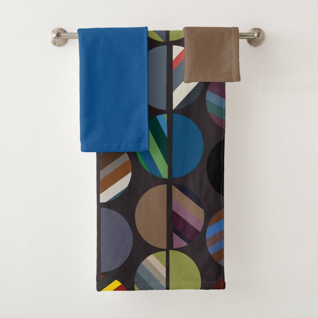 Maskuline Streifen Oval Halves Badetuch Set (Insitu)