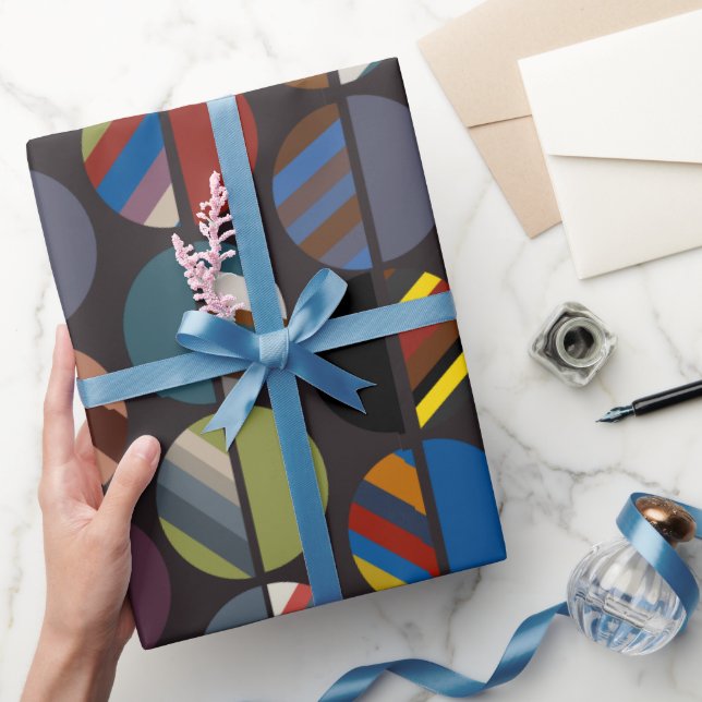 Maskuline Streifen Oval Halves Geschenkpapier (Schenken)