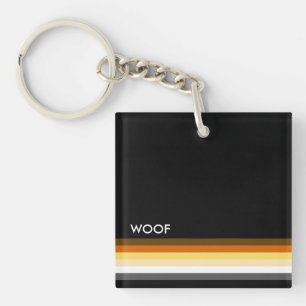 Maskuline und elegante Gay-Bear-Pride-Flagge WOOF Schlüsselanhänger