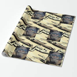 Maskulinstische Illustrierte Flugzeug Personalisie Geschenkpapier