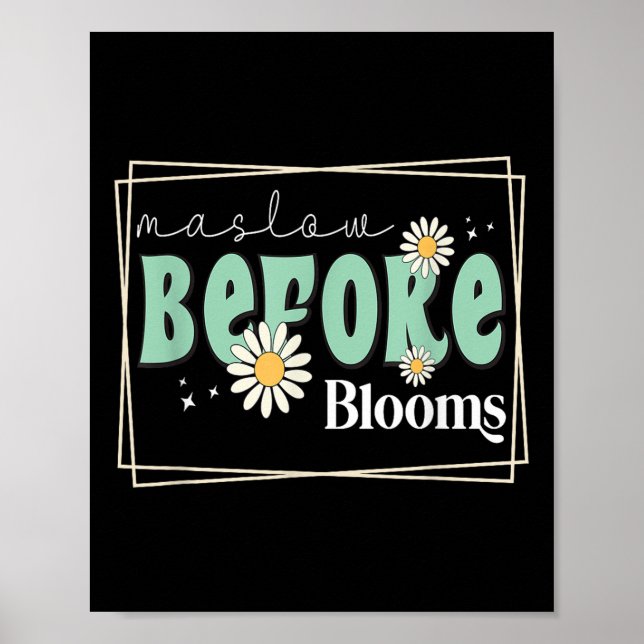 Maslow vor Bloom Verhalten Therapist Autismus Awar Poster (Vorne)