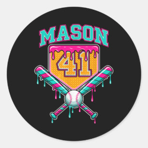 Mason 41 Meme Eiscreme-Tropf Bysebyll Geburtstagsk Runder Aufkleber