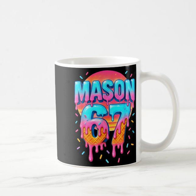 Mason 67 Costume Ice Cream Baseball Drip 6 7 Meme  Kaffeetasse (Rechts)