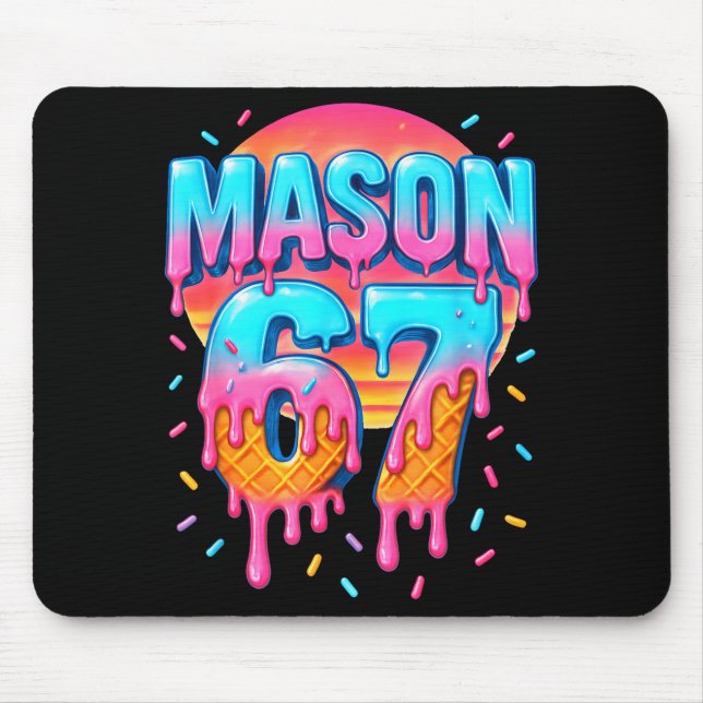 Mason 67 Costume Ice Cream Baseball Drip 6 7 Meme  Mousepad (Vorne)