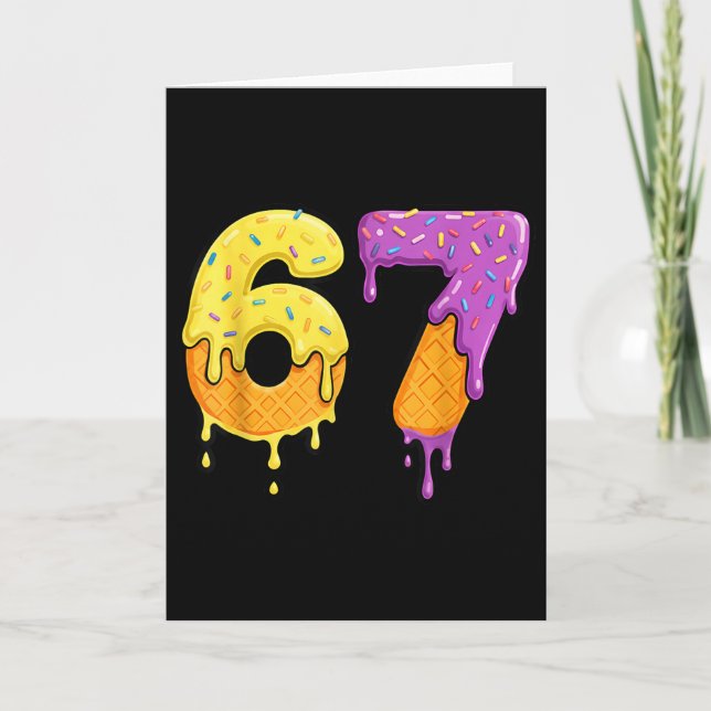 Mason 67 Eis Drip Meme Six Seven Lustig  Karte (Vorderseite)