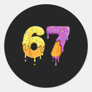 Mason 67 Eis-Drip-Meme Six Seven Lustig Runder Aufkleber