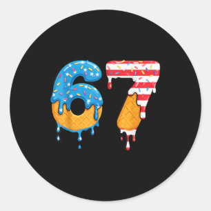 Mason 67 Eis Drip Meme Six Seven USA-Flagge Fu Runder Aufkleber