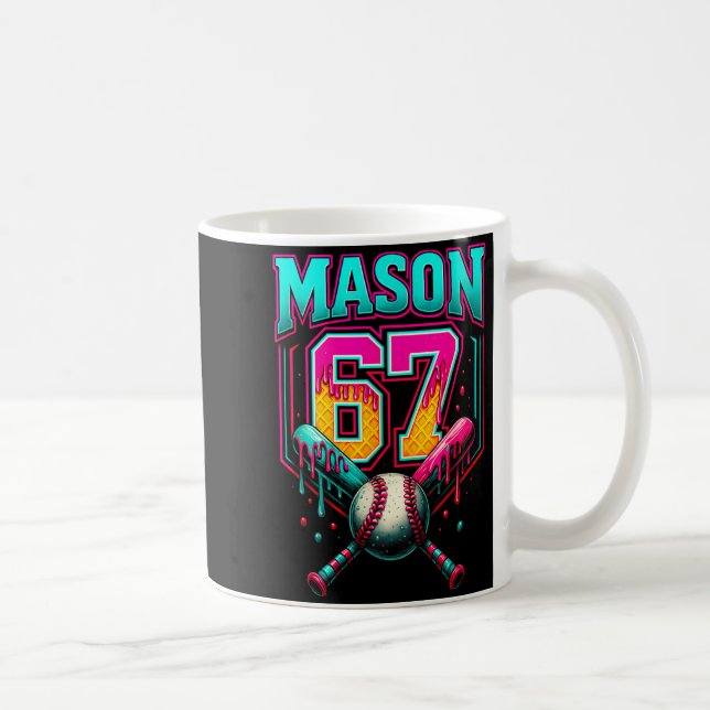 Mason 67 Funny Ice Cream Drip Baseball Ice Cream D Kaffeetasse (Rechts)