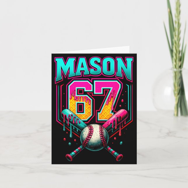 Mason 67 Funny Ice Cream Drip Baseball Ice Cream D Karte (Vorderseite)
