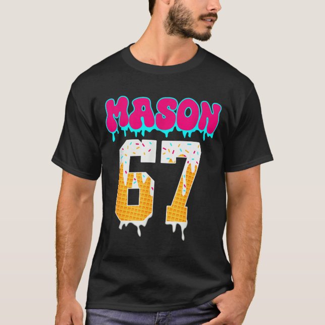 Mason 67 Funny Ice Cream Drip Baseball Ice Cream D T-Shirt (Vorderseite)