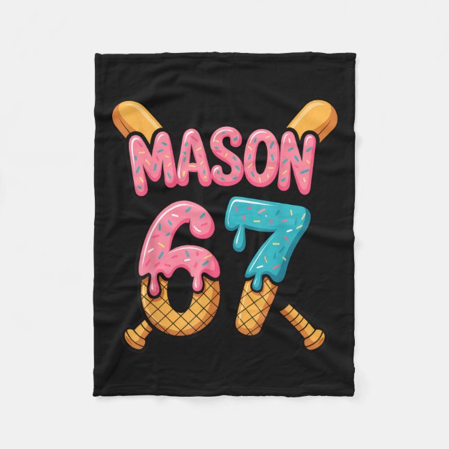 Mason 67 Ice Cream Drip Baseball  Fleecedecke (Vorderseite)