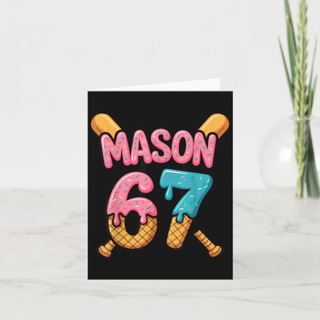 Mason 67 Ice Cream Drip Baseball  Karte (Vorderseite)