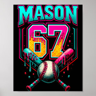 Mason 67 Lustige Eiscreme-Tropf Baseball Eiscreme Poster