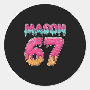Mason 67 Lustiges Eis Sechs Sieben Meme Männer Fra Runder Aufkleber