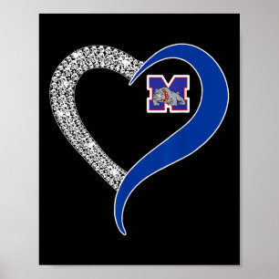 Mason Bulldogs Logo Diamond Heart Hs Poster