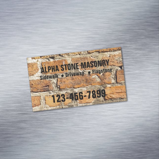 Mason Contractor Stone Paver Paving Stone Mauerwer Magnetische Visitenkarte (Beispiel)