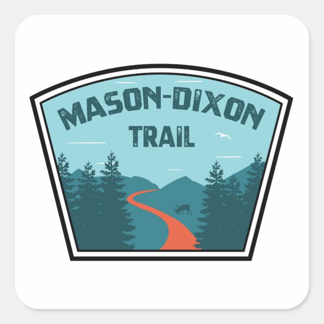 Mason-Dixon Trail Quadratischer Aufkleber (Vorderseite)