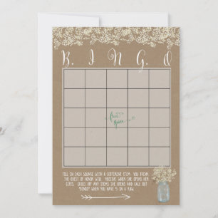 Mason-Glas Baby-Breath-Hochzeits-Bingo-Karten