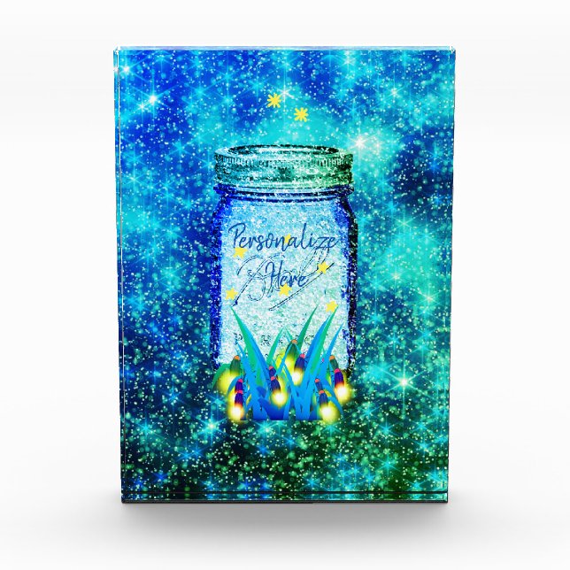 Mason-Glas-Blitzfehler glühend glühend Fotoblock (Vorderseite)