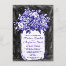 Mason-Glas-Blumen-Schiefertafel-Hochzeitseinladung