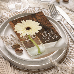 Mason-Glas-Gänseblümchen-Ländliche-Hochzeit-Termin Einladung