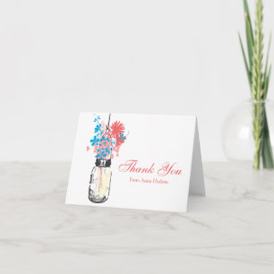 Mason-Glas gefüllt mit Wilflowers Dankeskarte