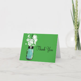 Mason-Glas und Wildblumen Danke