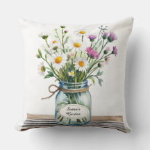 Mason-Glas-Wildblumen-Kissen