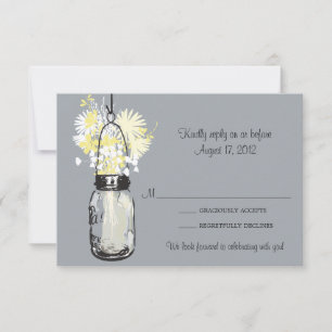 Mason-Glas & Wildblumen RSVP-Karte RSVP Karte
