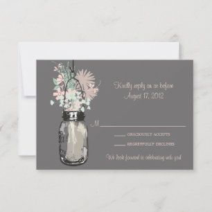 Mason-Glas & Wildblumen RSVP-Karte RSVP Karte