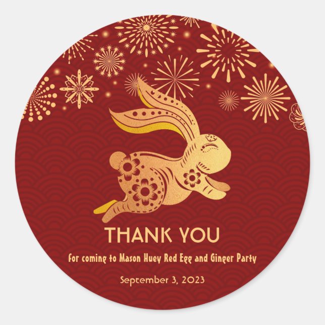 Mason Huey Red Egg und Ginger Party Runder Aufkleber (Vorderseite)