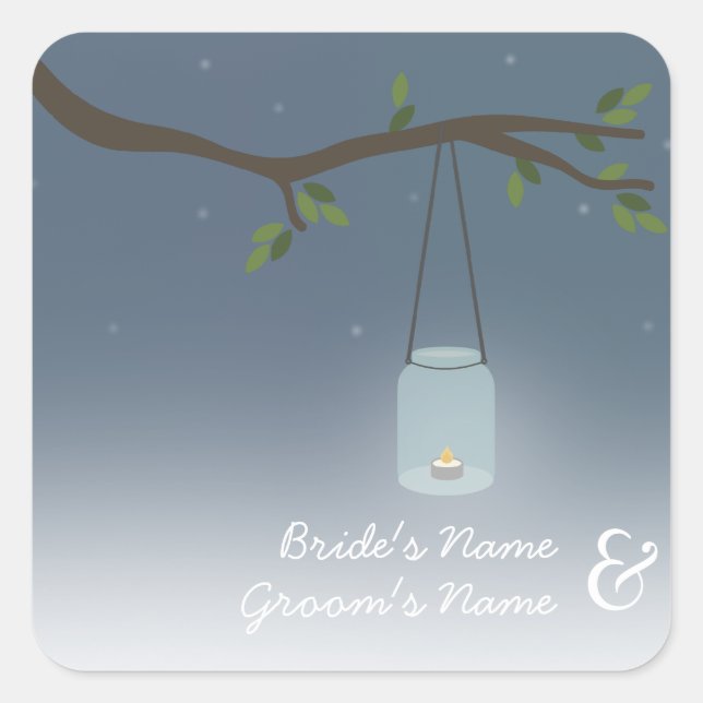 Mason Jar Abend Outdoor Wedding Sticker (Vorderseite)