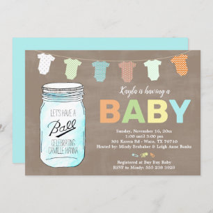 Mason Jar Baby Shower Einladungen