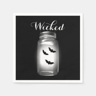 Mason Jar Bats Halloween Napkin Serviette