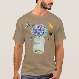 Mason Jar Bee Wildblume Cottagecore Butterfly Vin T-Shirt