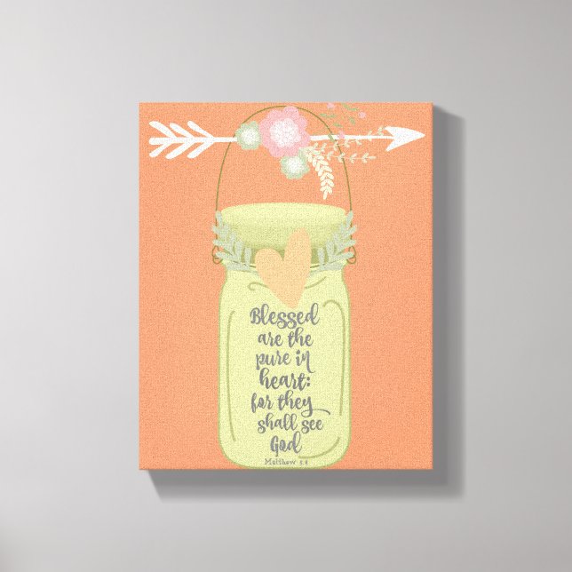 Mason Jar Bible Verse Leinwanddruck (Vorderseite)