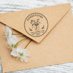 Mason Jar Blume Erstellen Sie Ihre eigene Rückse Gummistempel