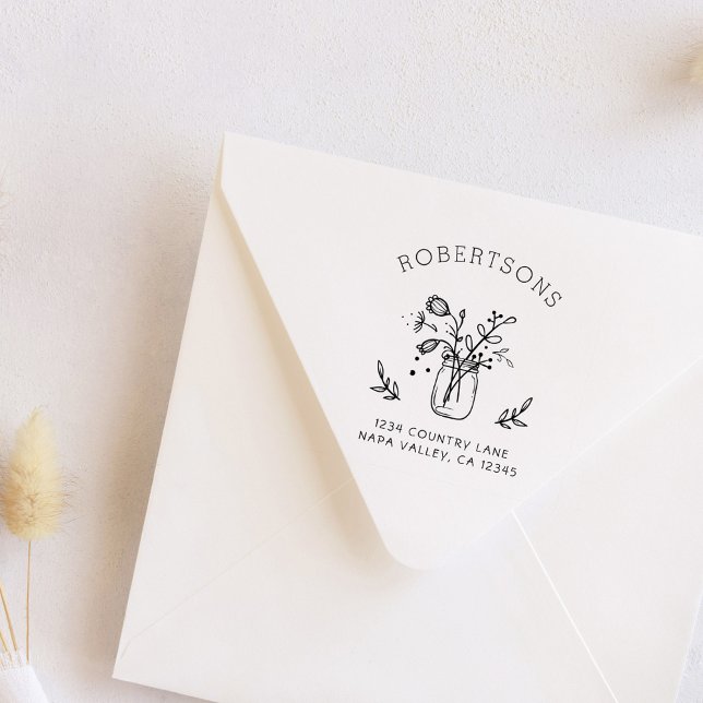 Mason Jar Blume | Erstellen Sie Ihre eigene Rückse Gummistempel (Von Creator hochgeladen)