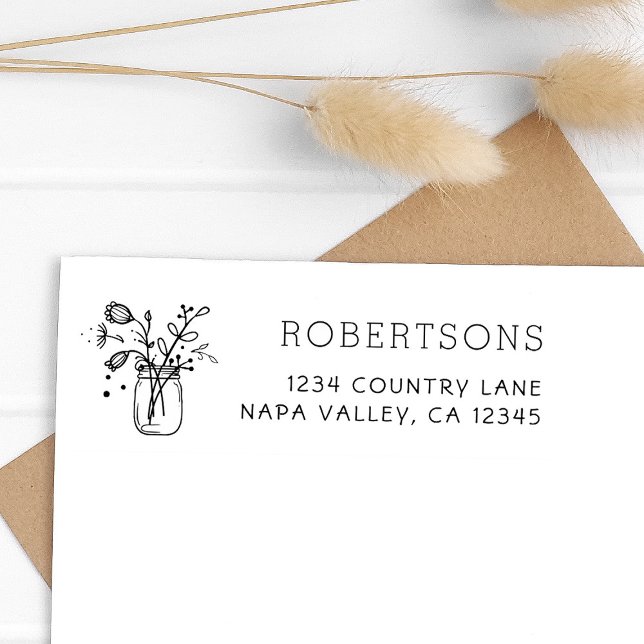 Mason Jar Blume | Familienname Permastempel (Von Creator hochgeladen)