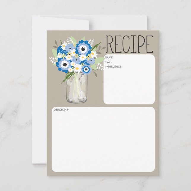 Mason Jar Blume Rezept Card (Vorderseite)