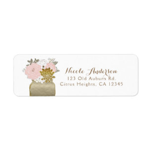 Mason Jar Blumen Rustikale Blumen Pink und Gold Ch