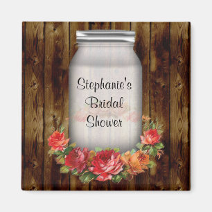 Mason-Jar-Blumenkranz-Junggesellinnen-Abschied Magnet