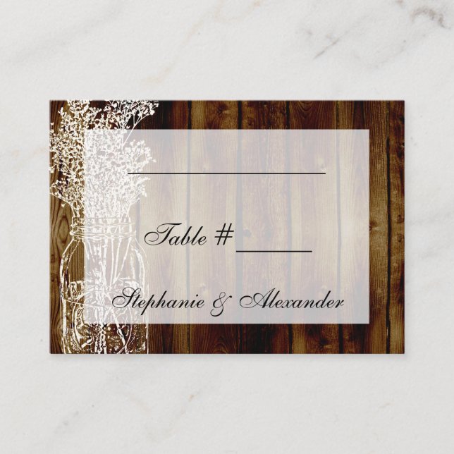 Mason Jar Briefmarke Tischsitze Platzkarten