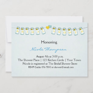 Mason Jar Bunting, Brautparty Einladung