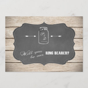 Mason Jar Chalboard Werden Sie unser Ringträger? Einladung