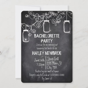 Mason Jar Chalkboard Rustikaler Junggeselinnen-Abs Einladung