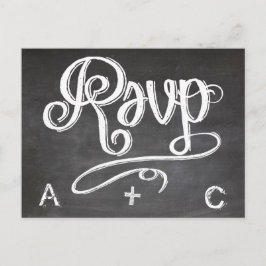 Mason Jar Chalkboard Wedding RSVP Response Einladungspostkarte