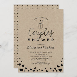 Mason Jar, Chic Kraft Black Couples Polterabend Einladung